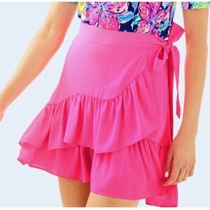 Lilly Pulitzer Nessa Vibrant Pink Asymmetrical Skirt